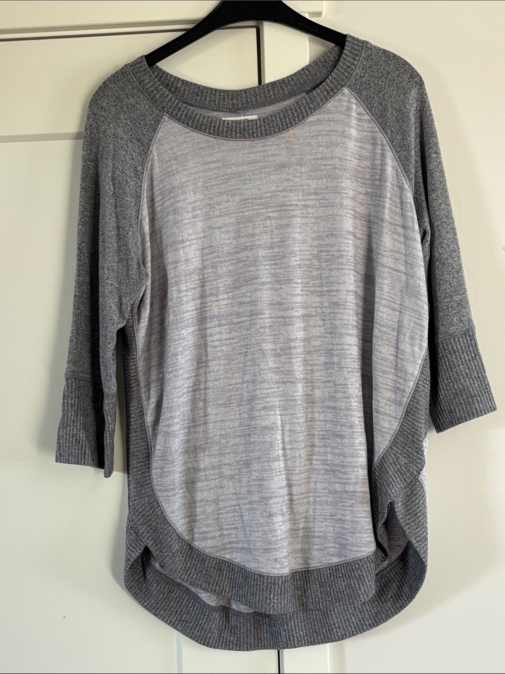 Maurices Gray Two-Tone Crewneck Sweater